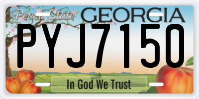 GA license plate PYJ7150