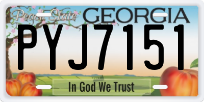 GA license plate PYJ7151