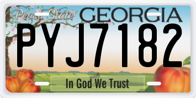 GA license plate PYJ7182