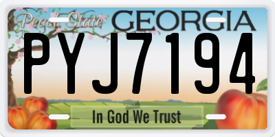 GA license plate PYJ7194
