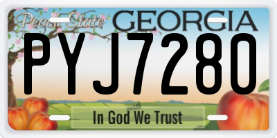 GA license plate PYJ7280