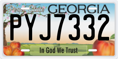 GA license plate PYJ7332