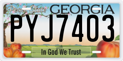 GA license plate PYJ7403