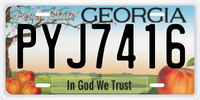 GA license plate PYJ7416