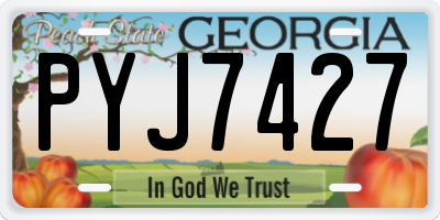 GA license plate PYJ7427