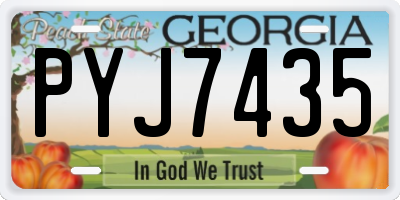 GA license plate PYJ7435