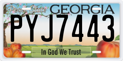 GA license plate PYJ7443