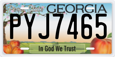 GA license plate PYJ7465