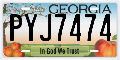 GA license plate PYJ7474