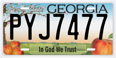 GA license plate PYJ7477