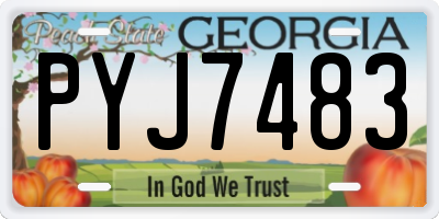 GA license plate PYJ7483