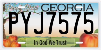 GA license plate PYJ7575