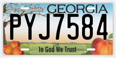 GA license plate PYJ7584