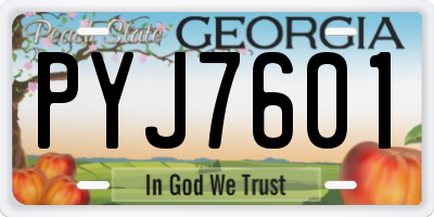 GA license plate PYJ7601
