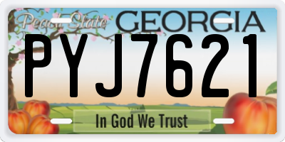 GA license plate PYJ7621