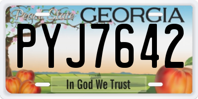 GA license plate PYJ7642