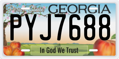 GA license plate PYJ7688