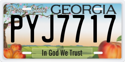 GA license plate PYJ7717