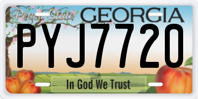 GA license plate PYJ7720