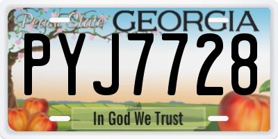 GA license plate PYJ7728