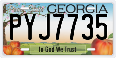 GA license plate PYJ7735