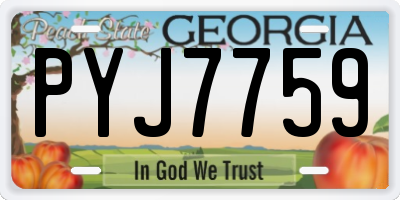 GA license plate PYJ7759