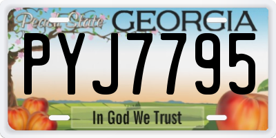 GA license plate PYJ7795
