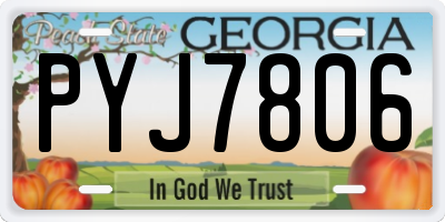 GA license plate PYJ7806
