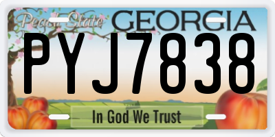 GA license plate PYJ7838