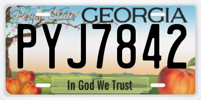 GA license plate PYJ7842