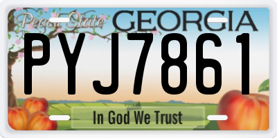 GA license plate PYJ7861