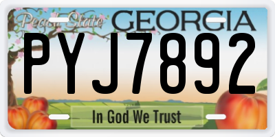GA license plate PYJ7892
