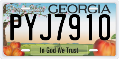 GA license plate PYJ7910