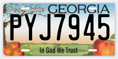 GA license plate PYJ7945