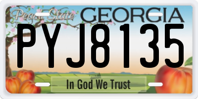 GA license plate PYJ8135