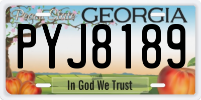 GA license plate PYJ8189