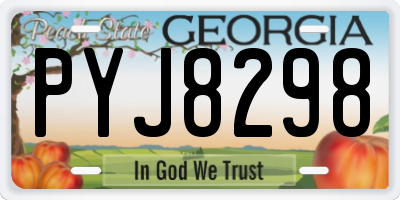 GA license plate PYJ8298