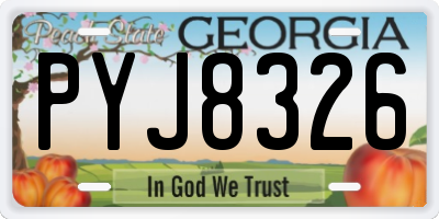 GA license plate PYJ8326