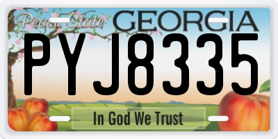GA license plate PYJ8335