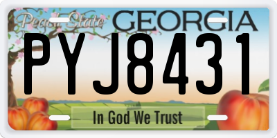 GA license plate PYJ8431