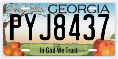 GA license plate PYJ8437