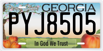 GA license plate PYJ8505