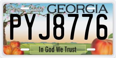 GA license plate PYJ8776