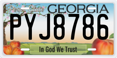 GA license plate PYJ8786