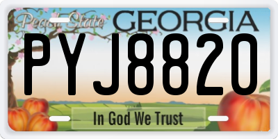 GA license plate PYJ8820