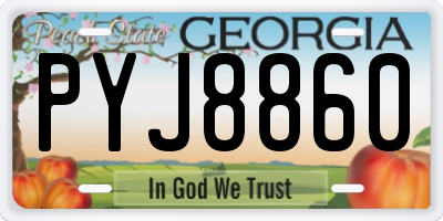GA license plate PYJ8860