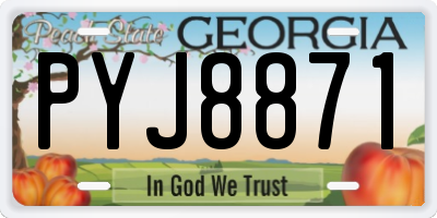 GA license plate PYJ8871