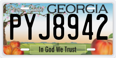 GA license plate PYJ8942