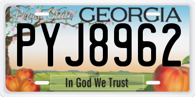 GA license plate PYJ8962