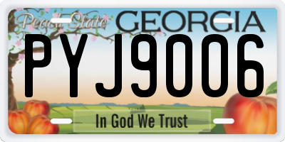 GA license plate PYJ9006